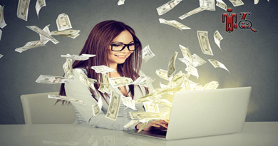 imagen de una mujer en su laptop enseñando como ganar dinero online