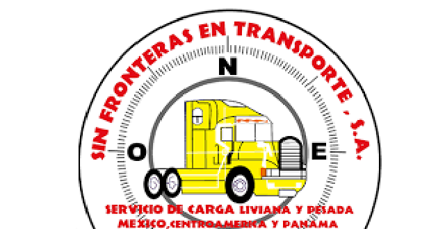 Logotipo de transportes S.A. un trailer amarillo en medio