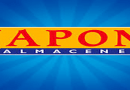Logotipo de Almacenes Japón en un fondo azul