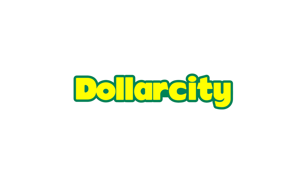 Logotipo de la empresa dollarcity con fondo blanco.