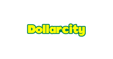 Logotipo de la empresa dollarcity con fondo blanco.