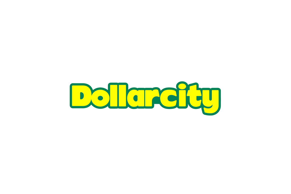 Logotipo de la empresa dollarcity con fondo blanco.