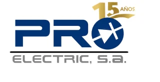 Logotipo de los 15 años de proelectric S.A.