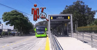 Transmetro, metodo de transporte público en Guatemala, buses verdes con vías exclusivas