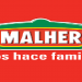 Logotipo de la empresa guatemalteca Malher con un fondo rojo